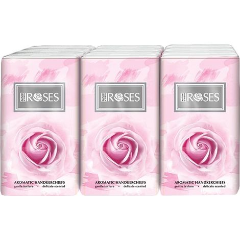 Fazzoletti di carta al profumo di rosa, 6 pezzi, morbidi e comodi da usare