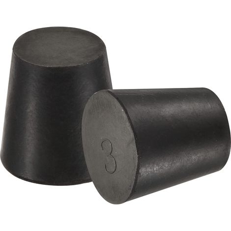 Caoutchouc Conique Bouchon 18mm à 24mm Solide Noir pour Bouchons, Liège, Bouchon d'égout, Bouchon tuyau d'eau, Bouchons pour instruments expérimentaux 15 Pièces (1/5)