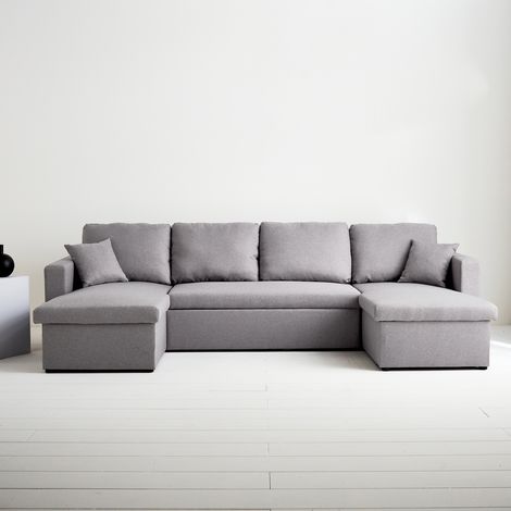 Divano letto panoramico in tessuto, 4 posti
