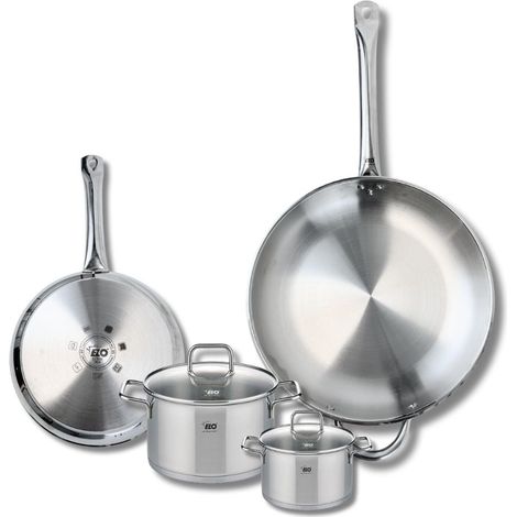 Ensemble de 2 Poêles de cuisson 24 et 32 cm et 2 faitouts 12 et 16 cm Elo Profi Citrin (1/5)