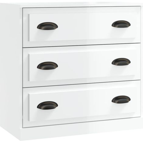 Credenza buffet cassettiera mobile contenitore organizer cucina soggiorno lucido 70 x 35,5 x 67,5 cm derivati del legno bianco 020030763