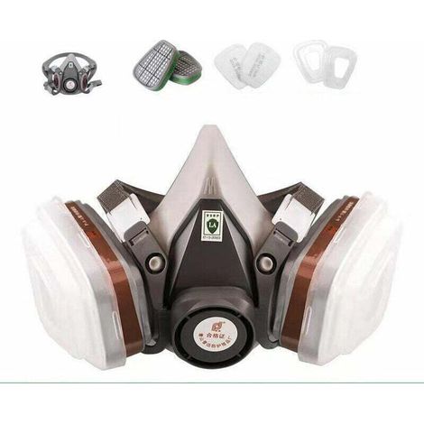 SABIR 7 pièces/ensemble 6200 masque à gaz demi-masque Anti-poussière gaz chimique peinture en aérosol odeur masque de protection anti-fumée décoration (1/4)