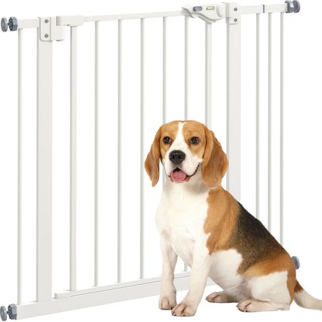 Adjustable Safety Gate w/ One Extensions, Four Adjustable Screws, White (1/5)