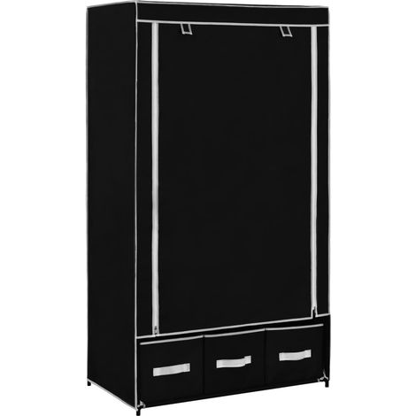 Garde-robe Noir 87 x 49 x 159 cm Tissu (1/5)