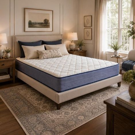 Matelas - JUANIO - Zaya - 140x190x20 cm - Mémoire de forme multicouche - Réversible, ferme 7/10