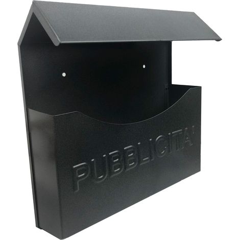 Cassetta Pubblicità 32x13x32 cm Artigian con Pensilina in Ferro Nero (1/5)