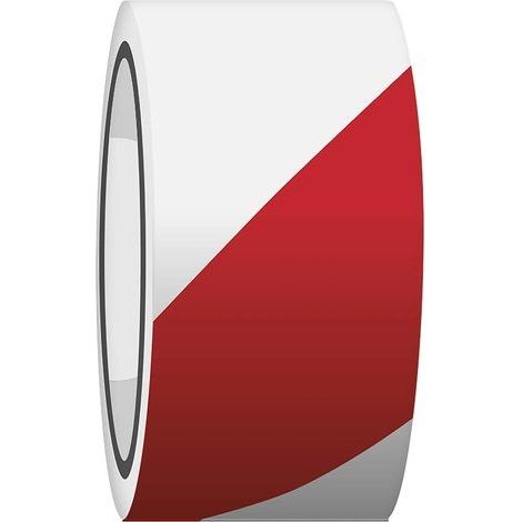 Rotes und weißes Baustellenmarkierungsband, 60 mm x 33 m, Markierungsband zur Abgrenzung von Bereichen (1/4)