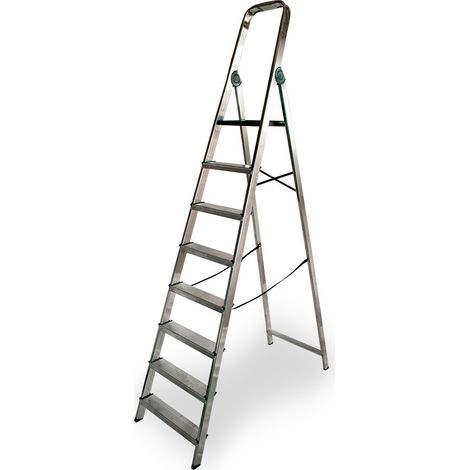 Escalera domestica aluminio 8 peldaños edm (1/6)
