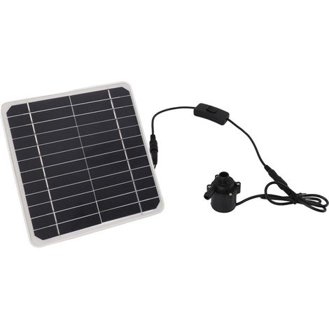Kit de pompe à eau solaire 50 W avec panneau solaire, fonctionnement 24 h/24, pompe pour fontaine à eau avec interrupteur de réglage, idéale pour l'abreuvement des oiseaux et des poissons. (1/5)