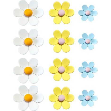 12 Kühlschrankmagnete – Niedliche Kühlschrankmagnete – Bunte Dekomagnete – Blumenförmige Magnete – Für Küchen- oder Büroschränke (4 große weiße) (1/5)