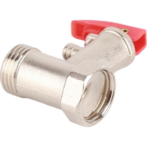 Sicherheitsventil für Warmwasserbereiter, vernickeltes Messing, 0,9 MPa, G1/2-Gewinde, Rückschlagventil und Druckregelung