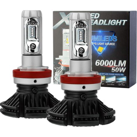 2 x Ampoules H11 LED Très Puissantes XT3 50W - 6000Lm - 12V/24V - Lampes LED (1/5)