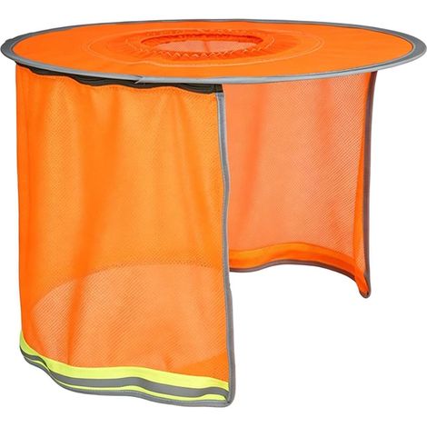 Pare-soleil haute visibilité avec bande réfléchissante – Protection solaire – Pour toiture, peinture, travaux utilitaires, temps chaud, chantiers de construction, travaux routiers, aménagement (1/5)