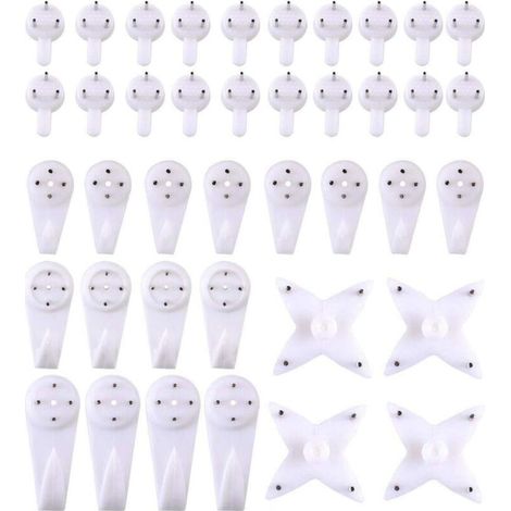 Set mit 40 Wandhaken für massive Wände und Trennwände, zum Aufhängen von Bildern, Hochzeitsfotos, Spiegeln