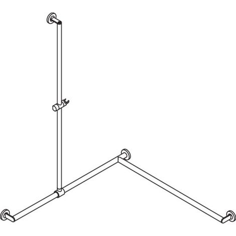 Barre d'appui de douche, d : 25/30, droite, chromée A1=1250, W1/W2=965 (1/3)