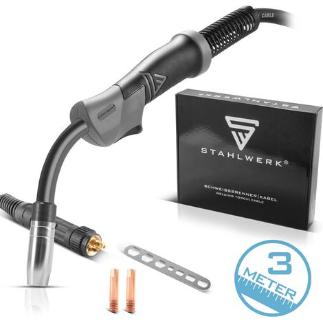 STAHLWERK Torcia di saldatura AK15 MB15 Pacchetto tubo flessibile da 3 m per saldatrici MIG MAG