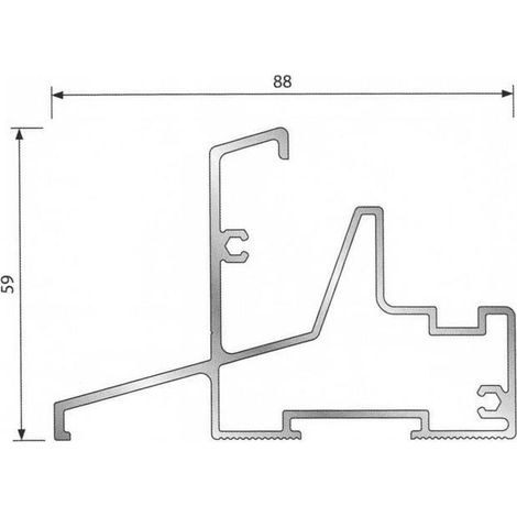 Schwelle für Holz mit Dichtung auf BILCOCQ-Flügel - 58 x 88 mm - PB58JO2