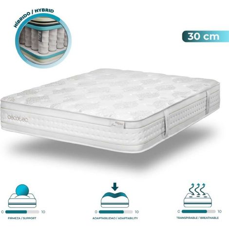Cecotec Colchón de Muelles Ensacados - Viscoelástico - Multicapa - Flow Hêritage Jane 160x200 - Altura 30cm, Firmeza Suave (1/5)