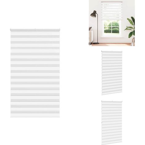 Zebrarollo Weiß 120x200 cm Stoffbreite 115,9 cm Polyester - Zebra-Jalousie - Zebra-Jalousien - Zebra-Rollo - Doppelrollo (1/5)