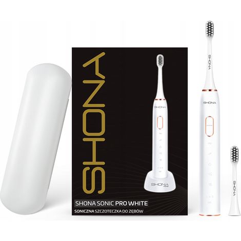 Cepillo de dientes s贸nico Shona Home Pro (blanco, estuche, 2 cabezales) (1/5)