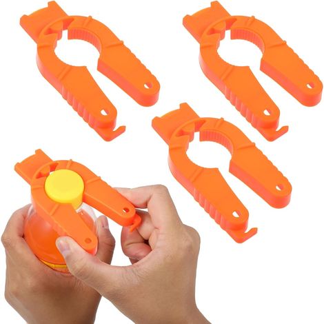 Lntyq 3er-Pack 3-in-1-Flaschenöffner, multifunktional, einfach zu verwendender Kapselöffner für Senioren und Arthritis, Orange, Kunststoff (1/5)