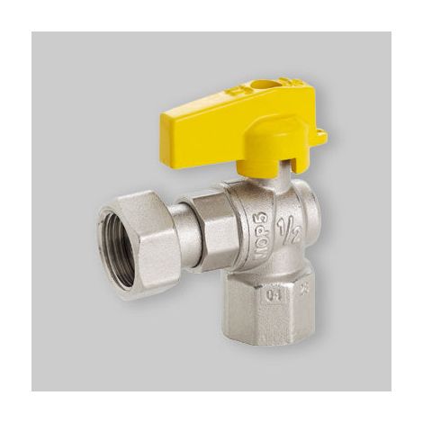 Vanne à gaz à bille carrée F/F avec écrou pivotant Fiv 1/2" X 3/4" G (1/3)