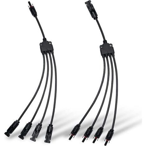 Y connector for solar panel - 1 to 4 parallel connectors - kit (M/FFFF, F/MMMM) (1/4)