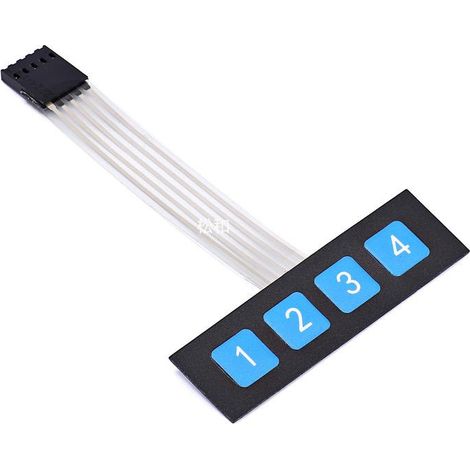 Clavier à membrane à 4 touches sur une rangée / clavier matriciel / panneau de commande / clavier d'extension pour microcontrôleur (1/5)
