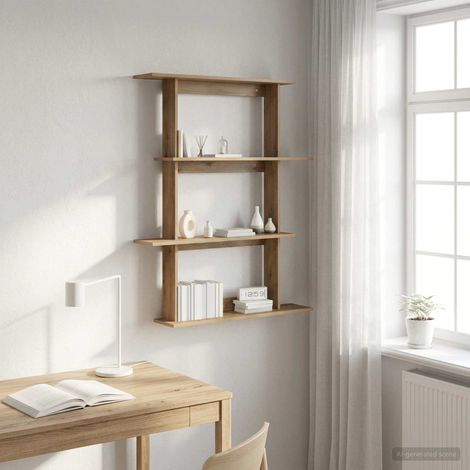 vidaXL Étagère Murale Chêne artisanal 100 x 20 x 126 cm (1/5)