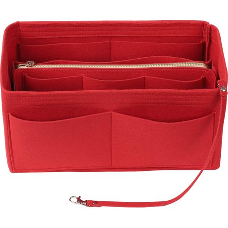 Trousse à cosmétiques de voyage pour femmes de grande capacité et de couleur unie à plusieurs compartiments (rouge),
