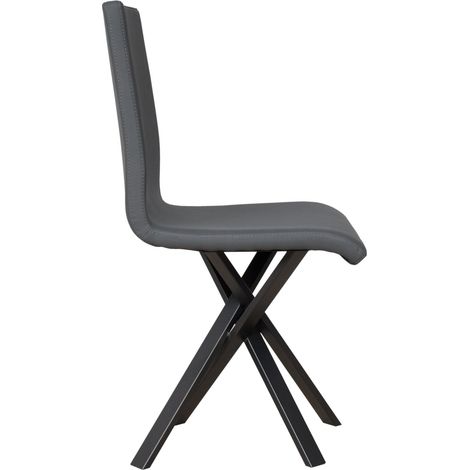 Sedia 40/44x42x86 cm Aury gambe Antracite in Similpelle Grigio (1/5)