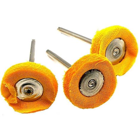 10 Stück Schleifscheiben aus Baumwollgewebe mit 3 mm Schaft und 25 mm Kopfdurchmesser