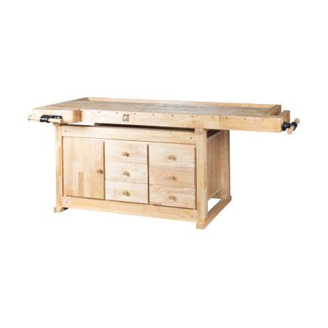 Werkbank mit Schrank und Schraubstock HOLZMANN wb210c (1/3)