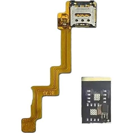 Câble flexible double carte eSIM vers SIM pour iPhone 17 Pro Max 17 Pro (version américaine) avec circuit intégré Super Snow intégré et MEP. (1/5)