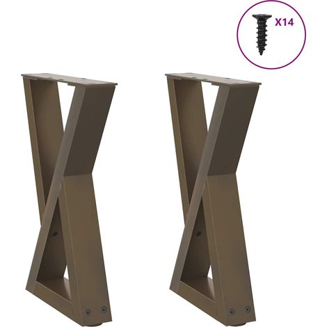 Couchtischbeine 2 Stk. Naturstahl 28x(42-43,3) cm Stahl