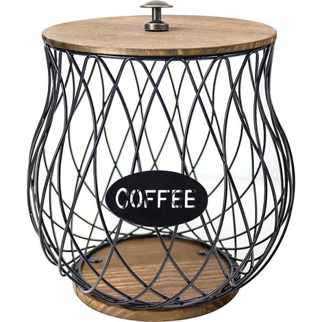 Coffee Pod Basket, Coffee Pod Organizer, Coffee Capsule Storage Basket for Countertop, Home, Office (P2007A01) (1/5)