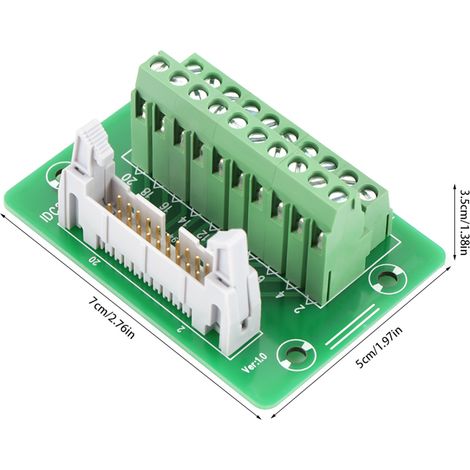 IDC20P 20-poliger Stiftleisten-Breakout-Board-Anschluss für SPS-Anschluss mit Halterung (1/5)