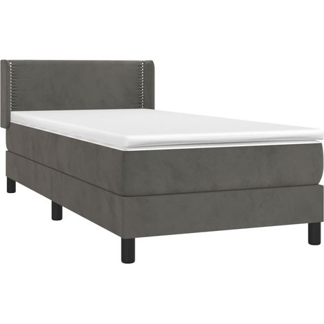 vidaXL Sommier à lattes de lit avec matelas Gris foncé 100x200 cm (1/5)