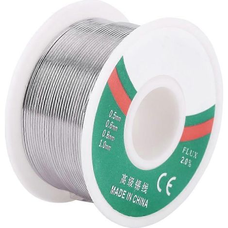 Fil de soudure à âme de colophane en étain-plomb 63-37 pour soudure électrique (0,8 mm 50 g) (1/5)