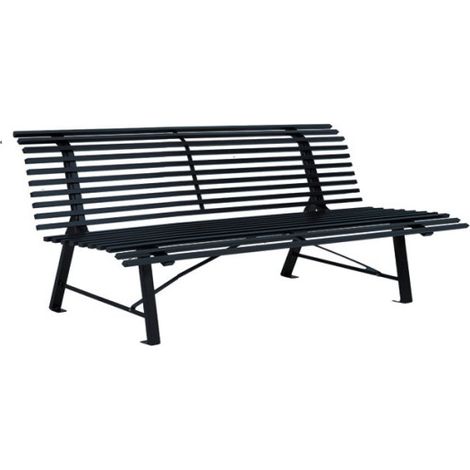 Panchina in metallo BRISTOL 3 Posti Antracite 150x70x81 cm
