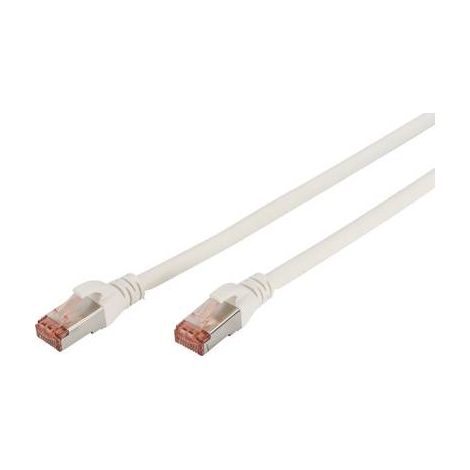 Digitus DK-1644-010/WH RJ45 Câble réseau, câble patch CAT 6 S/FTP 1.00 m blanc ignifuge, feuille de (1/2)