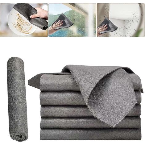 Chiffon de nettoyage en microfibre pour vitres, lingettes magiques épaissies, lot de 10 pièces 30 x 30 cm, chiffon absorbant sans traces (1/5)
