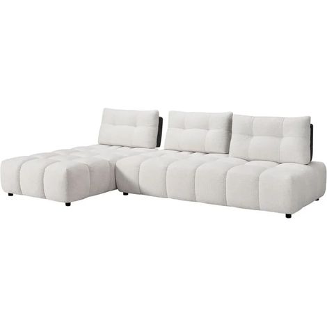 Canapé d'angle réversible 4p blanc/gris dossiers réglables – PAROV (1/5)