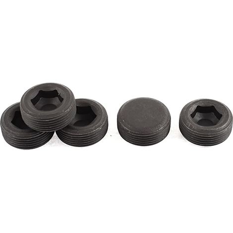 M28x1.5mm Pas 12.9 Acier inoxydable Innensechskant Set Cap Point Grub Schrauben Schwarz 5St