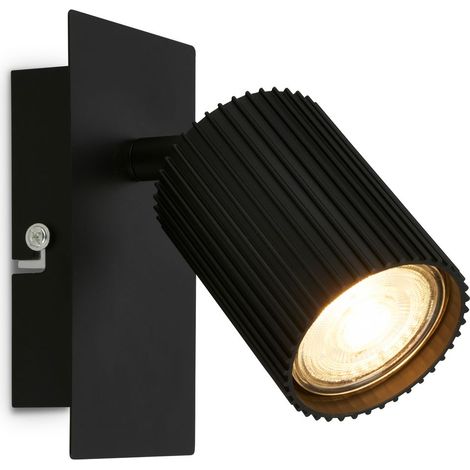 Briloner Applique murale orientable 13x8x9 cm douille GU10 max. 9 W noir - Applique murale pour chambre couloir salon