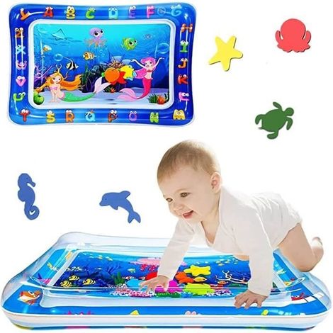 Tapis D 'eau Gonflable pour Bébé,Tapis d 'eau de bébé,Tapis de Jeu D 'Eau pour Bébé,Jouet Bebe Tapis Eau, 66 x 50 cm (1/4)
