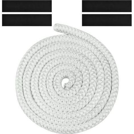 Joint Tressé pour Insert et Poêle, 12mm x 2.5m Joint en Fibre de Verre avec 4 Ruban,pour Poele a Bois, Cheminée,Blanc (1/5)