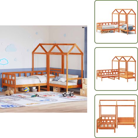 Ensemble de lit de jour avec toit sans matelas 80x200 cm - Lit Convertible - Lit Enfant - Lit Coffre - Meuble Multifonction - Mobilier Salle Séjour