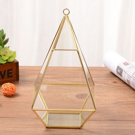 Geometrische, transparente Glas-Schmuckschatulle mit Blumenmuster für Ihr Zuhause – Schmuckkästchen für Eheringe, Eheringe und mehr – Dekoration für Ihr Zuhause (1/5)