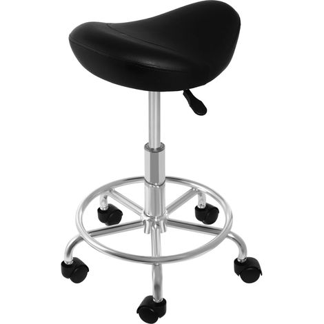 Tabouret de selle ergonomique releveur pour bureau ou spa, pivotant à 360°, Plage d'élévation de la hauteur : 45-59 cm, Noir (1/5)